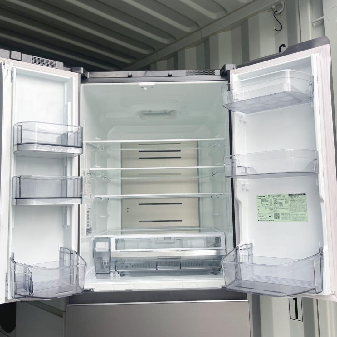 取付無料！東芝ベジータ チルドルーム搭載高性能スタイリッシュ6ドア冷蔵庫！洗濯機