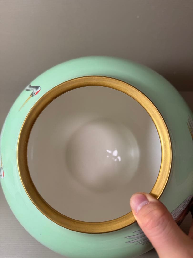 2922 香蘭社　鶴図柄　金彩　花瓶