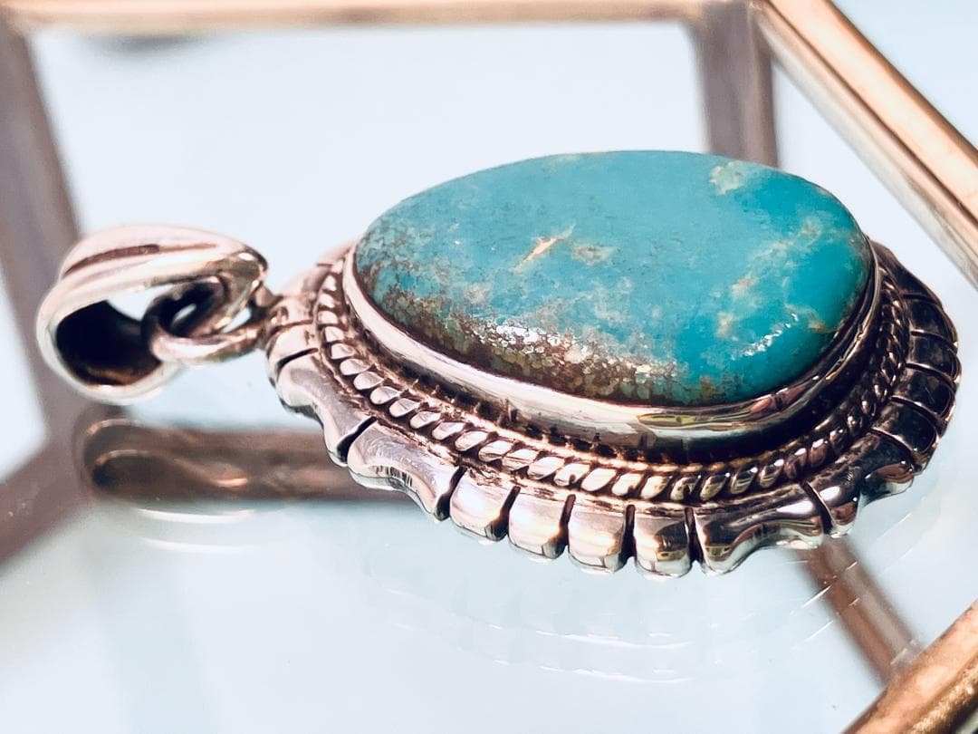 【銀製品925】ターコイズ ハンドメイド　インディアンジュエリー