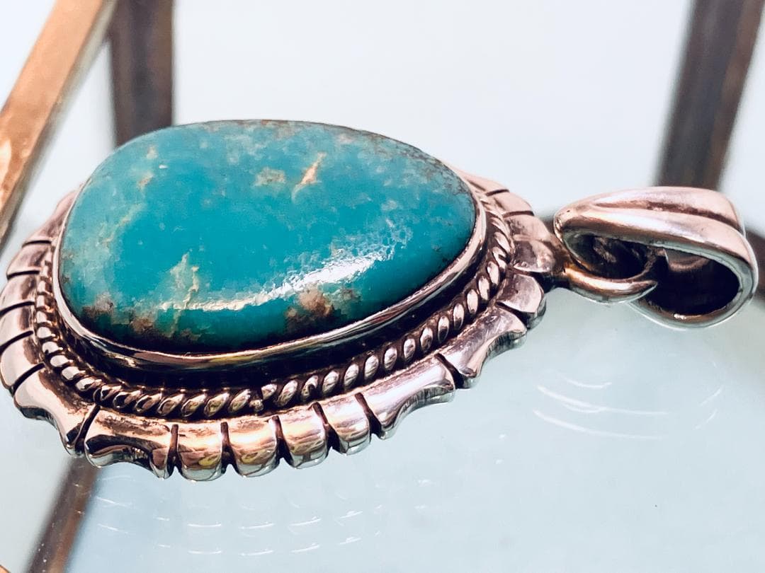 【銀製品925】ターコイズ ハンドメイド　インディアンジュエリー