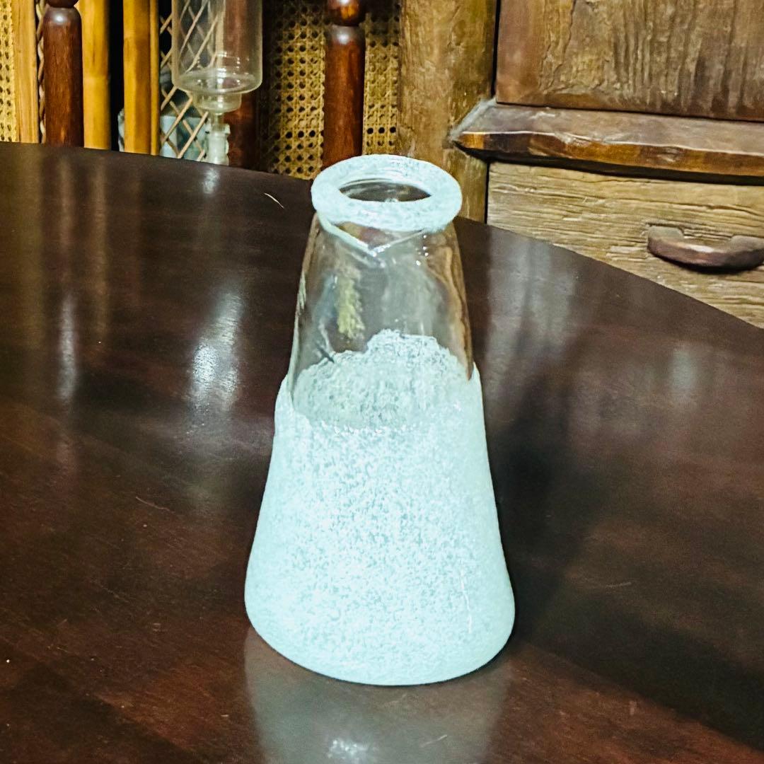 横山秀樹　花入れ　吹きガラス 泡