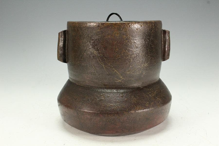 茶道具 古備前 管耳砂金袋 水指 徳川美術館参事 識箱(K-A409)