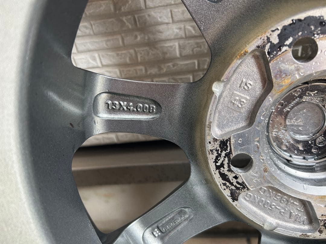 専用品①145/80R13 社外アルミホイール国産バリ山タイヤ4本セット