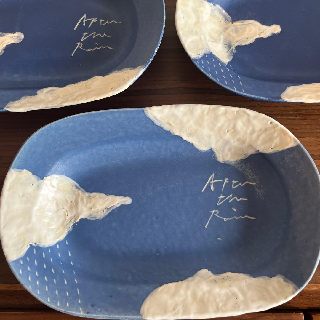 て*る様 ジョイスオンザテーブル雲模様の楕円形皿3枚セットまとめ売り