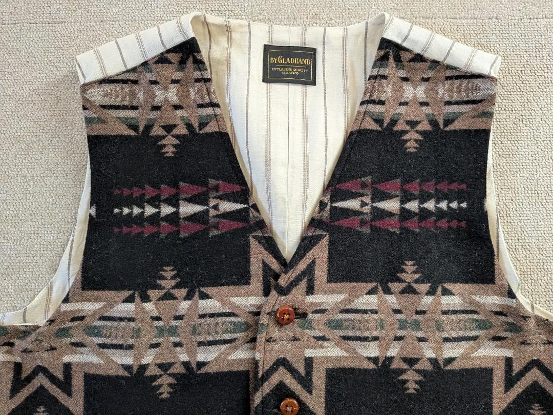 グラッドハンド スピリッツ ベスト ネイティブ柄 ワークベスト L 40 日本製