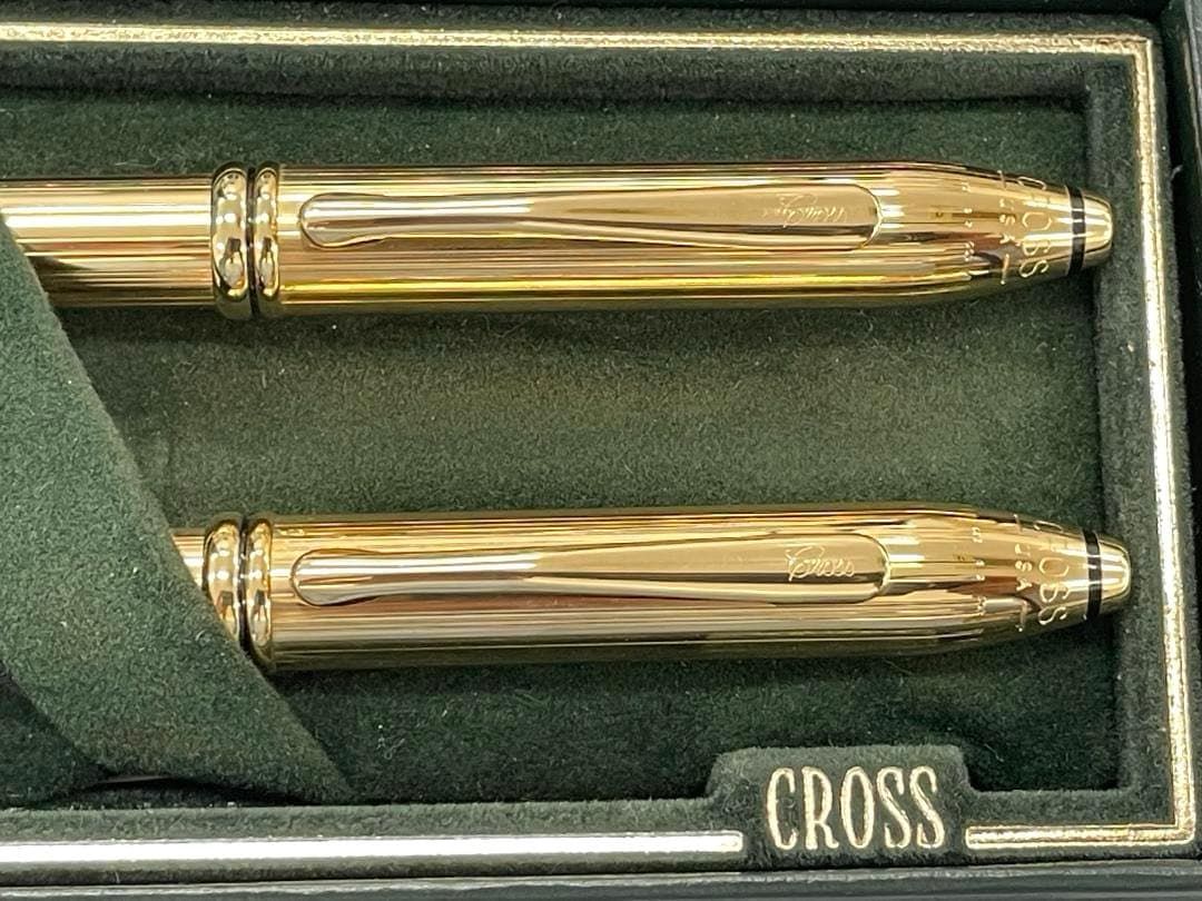 【未使用】CROSS クロス万年筆 18K 金張 ボールペン、シャーペンセット