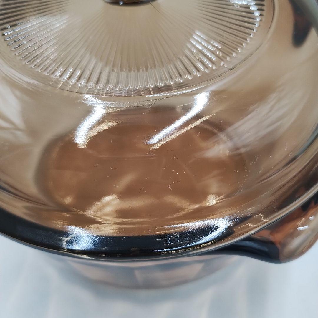 bM130L 昭和レトロ　ビジョン　コーニング　USA　ガラス製　耐熱鍋・片手鍋