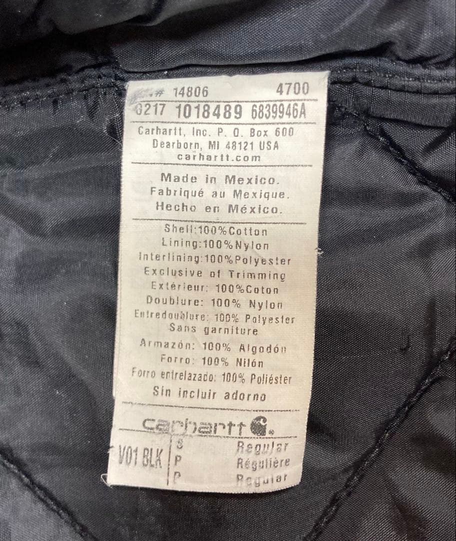Carhartt カーハート ダックベスト ブラック メキシコ製 サイズS