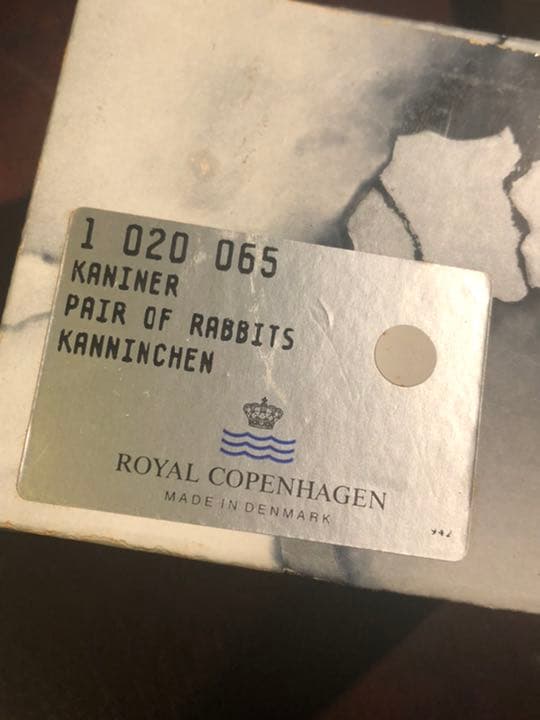 ロイヤルコぺンハーゲン　ペアうさぎ　フィギュリン　専用箱あり