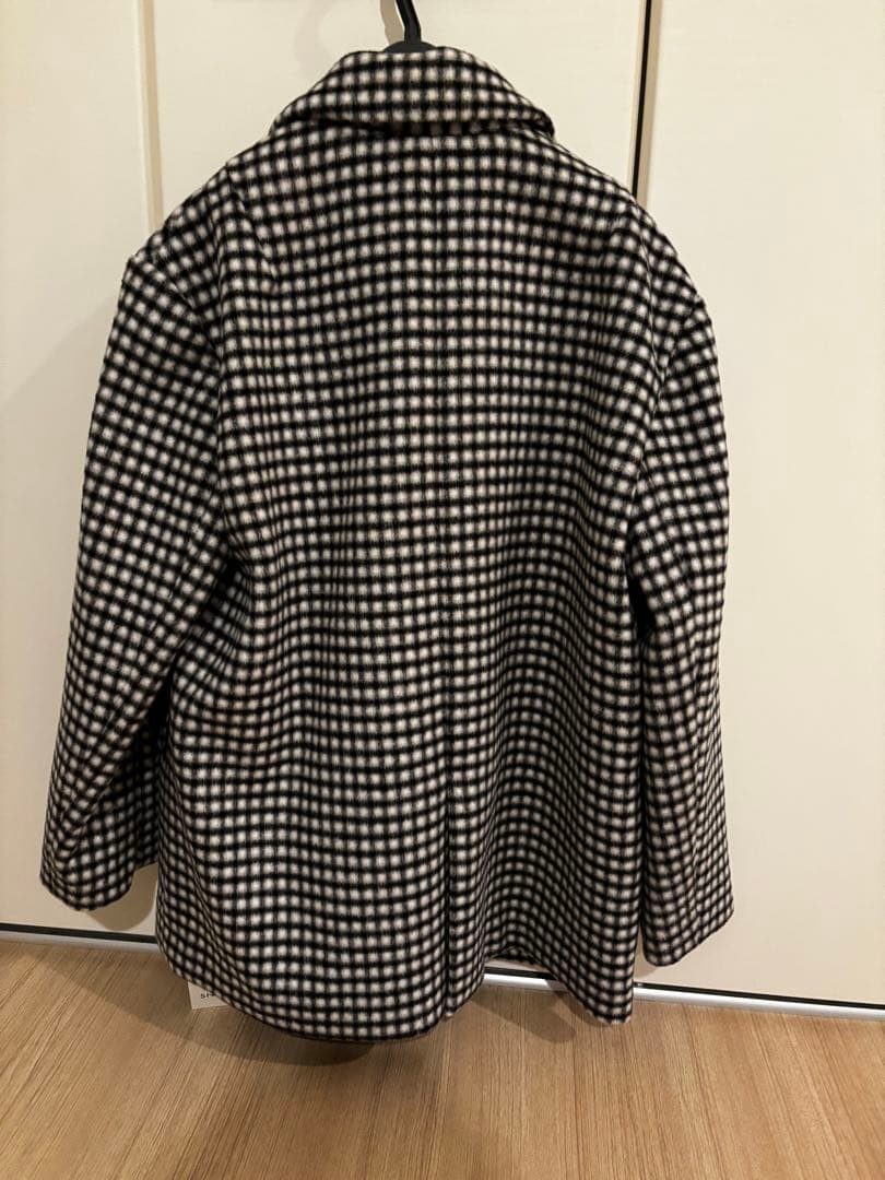 スナイデル　チェック柄 ダブルブレスト ウールコート