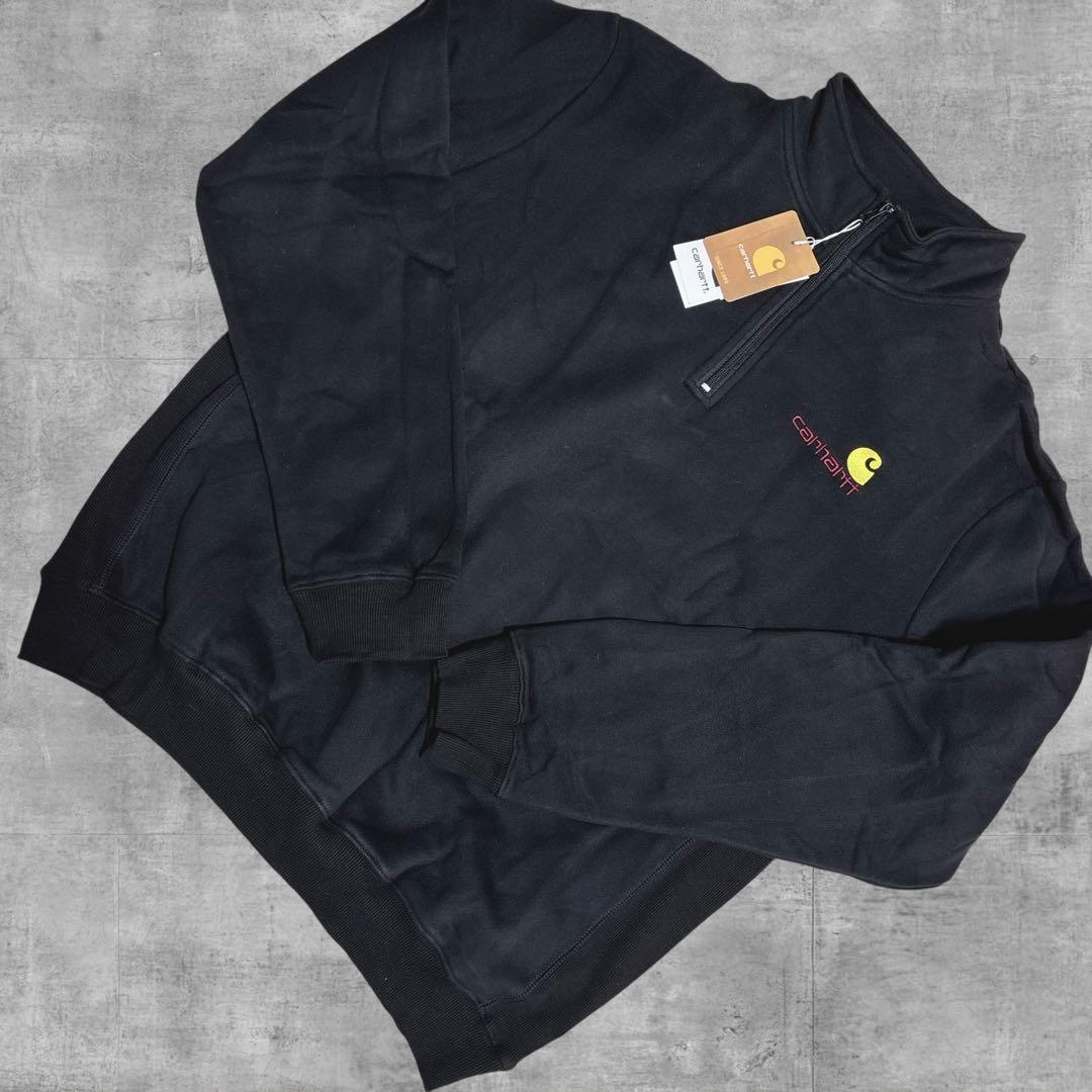 【新品タグ付】 Carhartt ハーフジップ XXL ブラック トレーナー