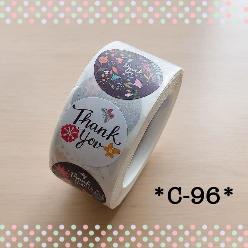 C-96＊サンキューシール＊切り売り 140枚＊25mm