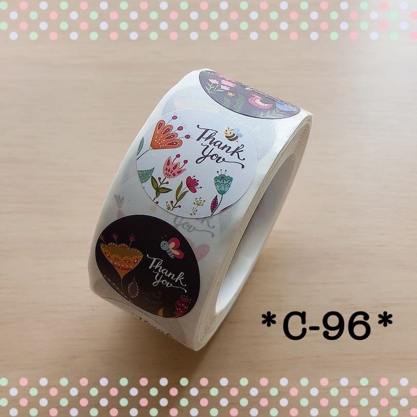 C-96＊サンキューシール＊切り売り 140枚＊25mm