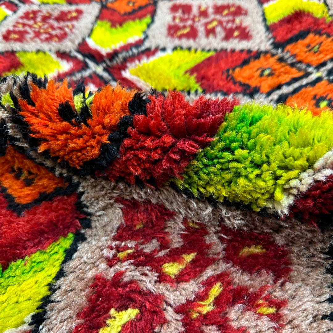 183cmx135cmモロッコ絨毯ふわふわファインウールヴィンテージ ラグ