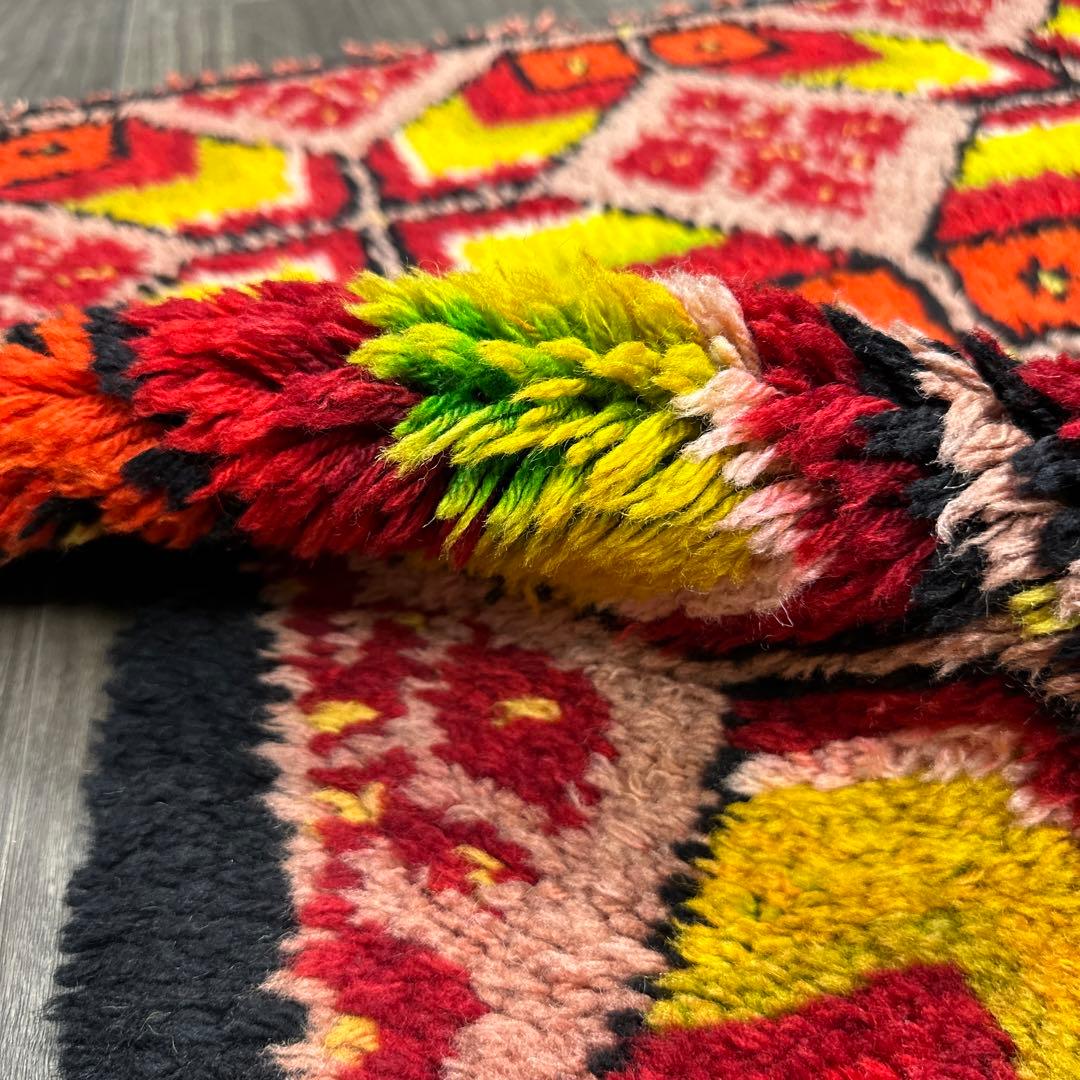 183cmx135cmモロッコ絨毯ふわふわファインウールヴィンテージ ラグ