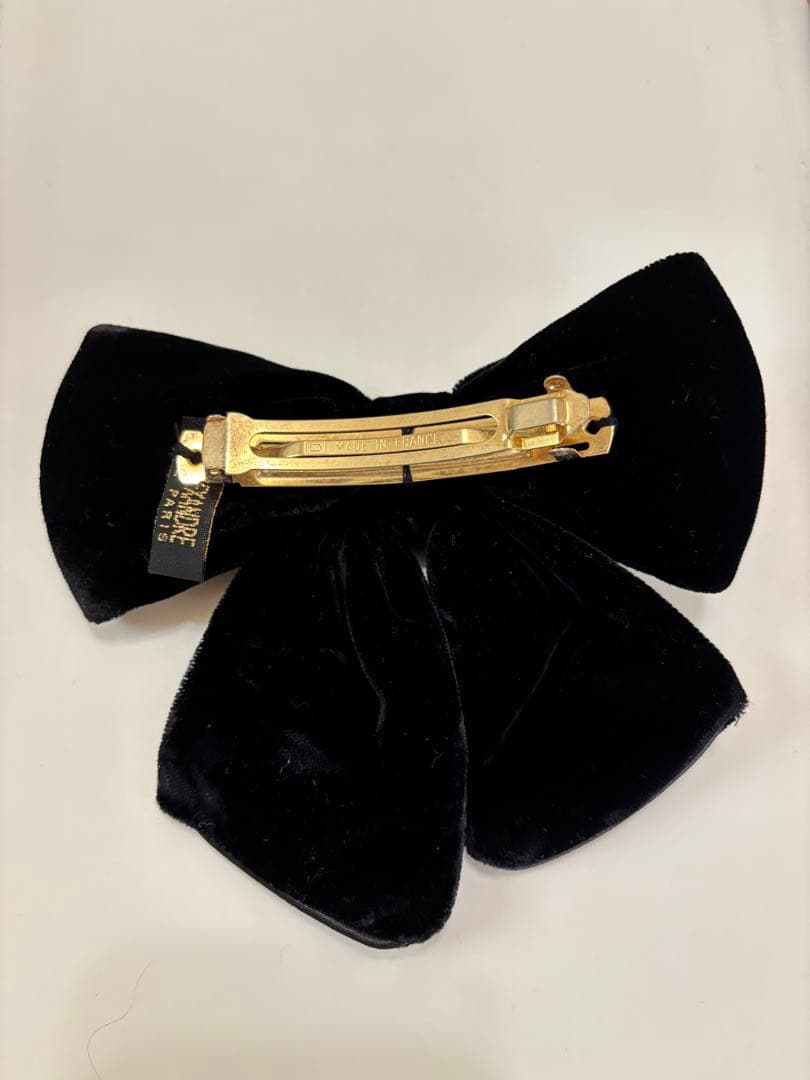 アレクサンドルドゥパリ　黒　ベルベットリボンヘアアクセサリー
