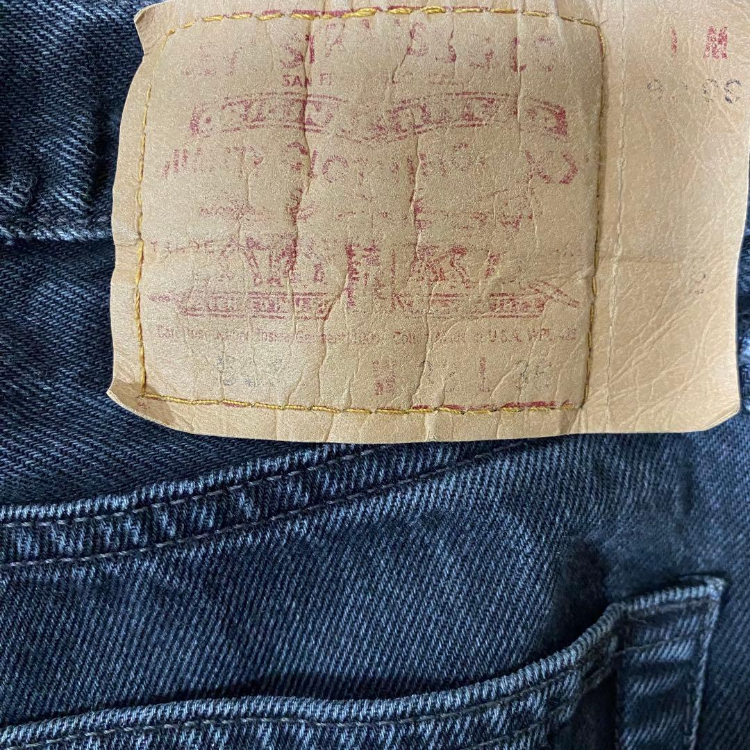 ギ*隊様 90'sUSA製リーバイス 501 ストレート ブラックデニム ジーン