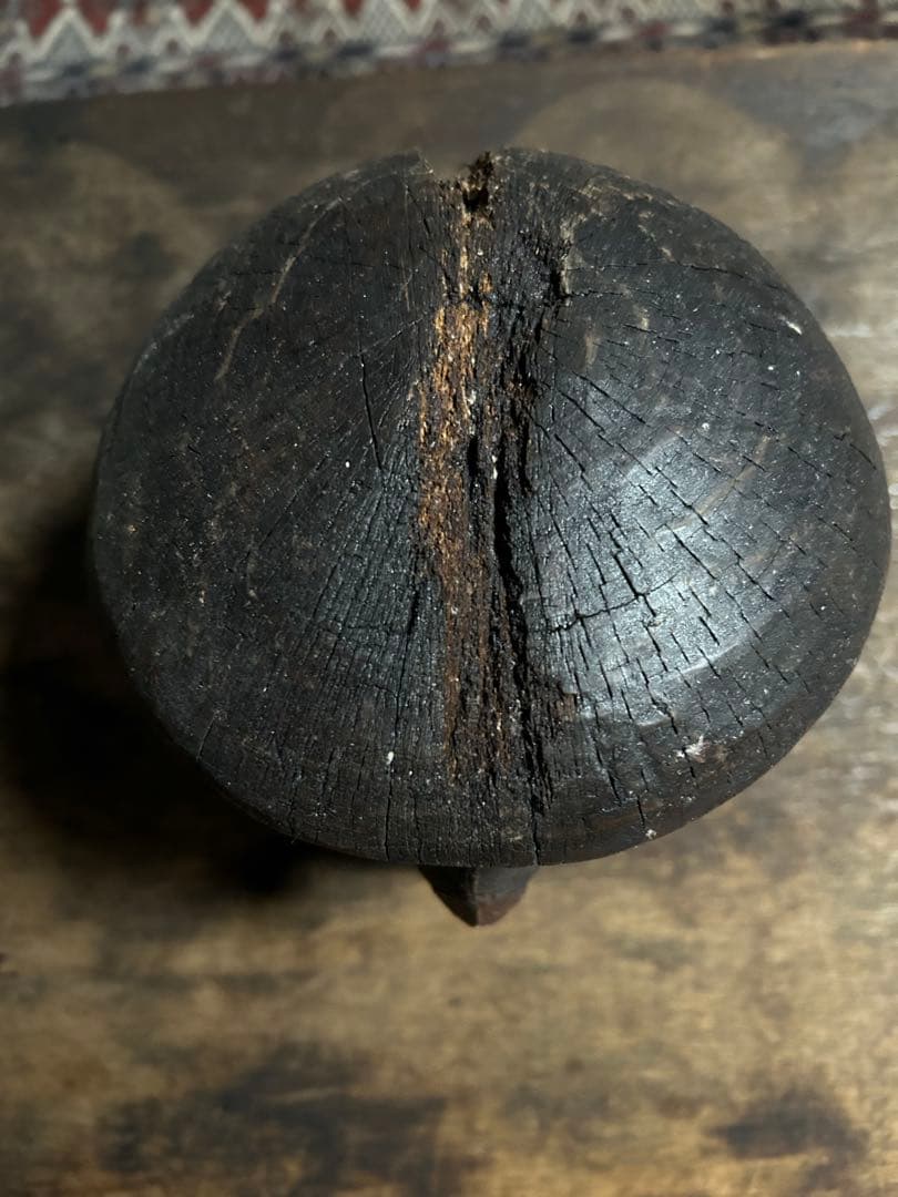 大正時代　希少な相州ダルマ木製20センチ 1920年代　張り子型 木製