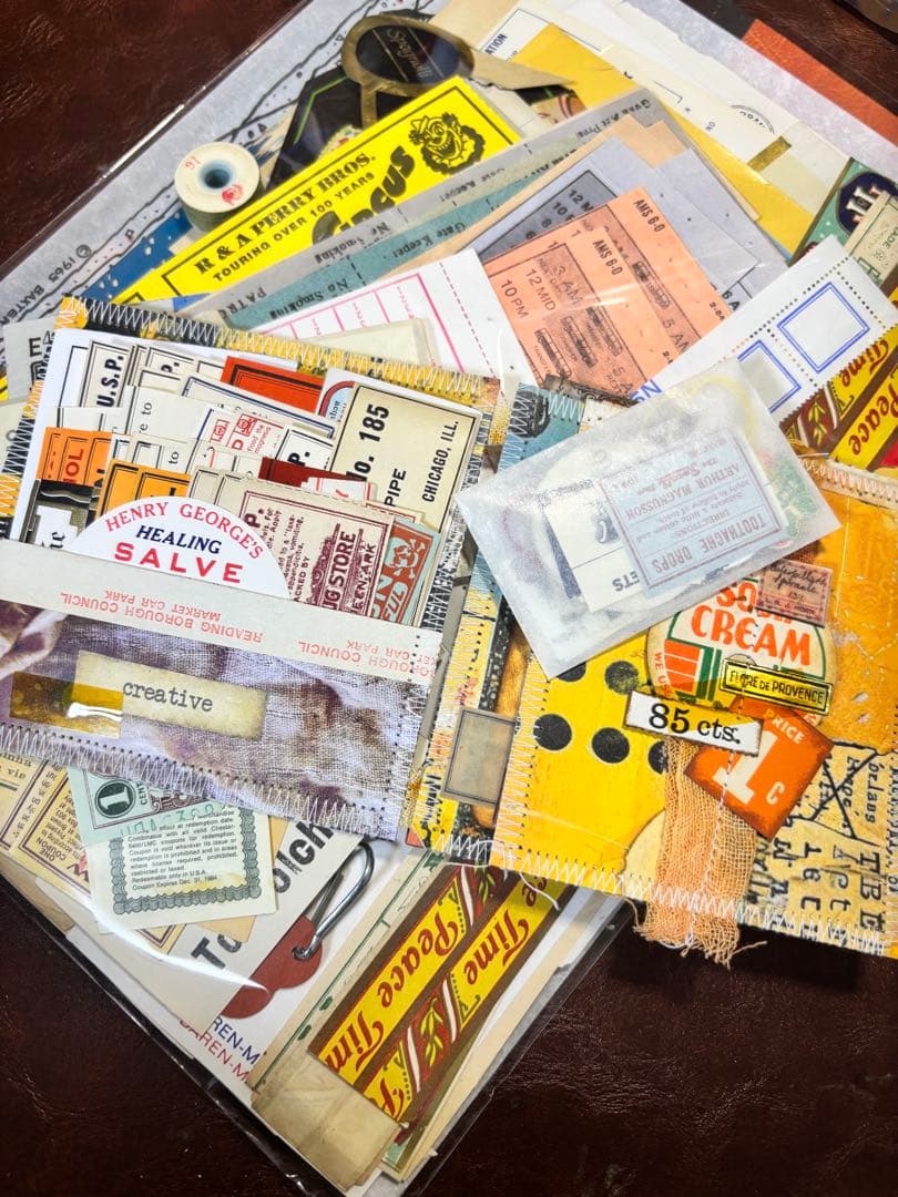 ❶ビンテージ紙モノset アソート 蚤の市 ジャンクジャーナル