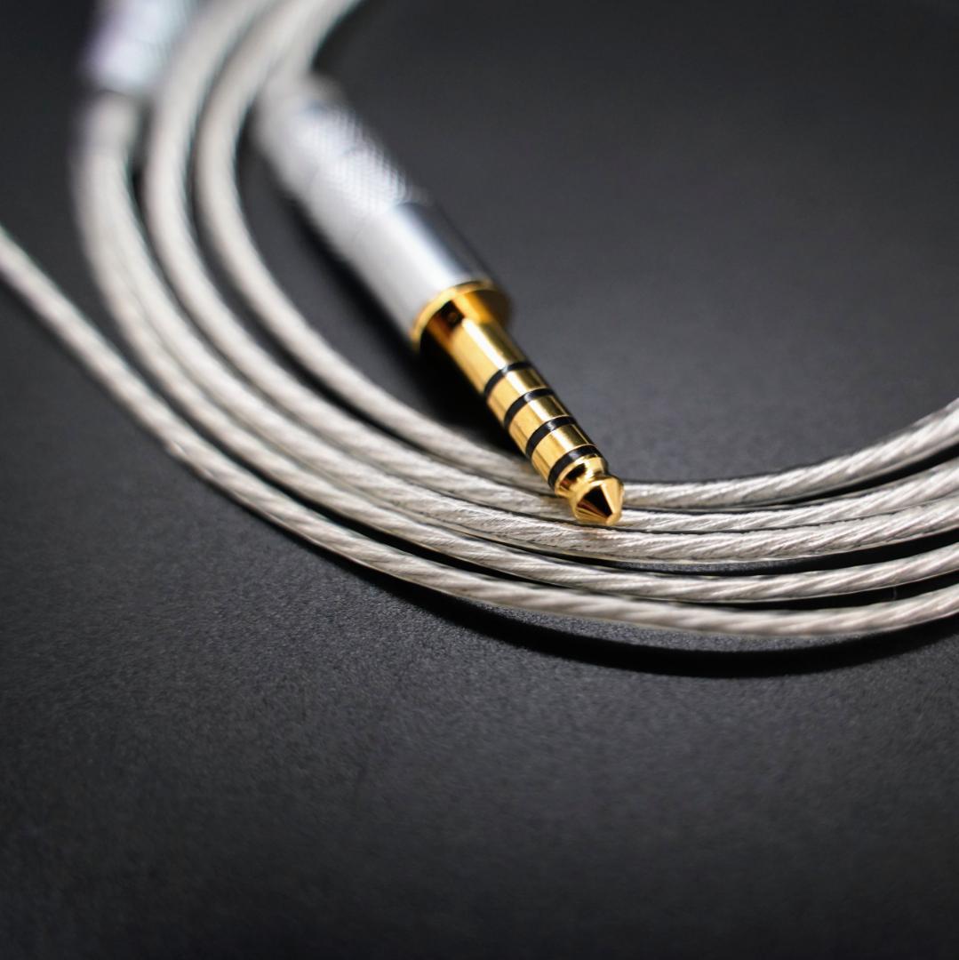 ついに7N 超冷凍製単結晶銅銀メッキ！最高スペックリケーブル4.4mm/2pin