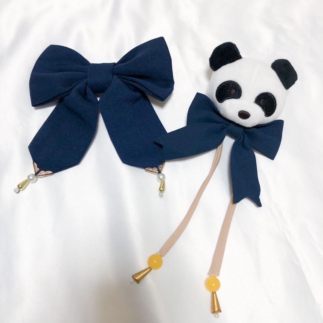 【6点SET】新品 to Alice パンダチャイナメイドワンピース ブルー