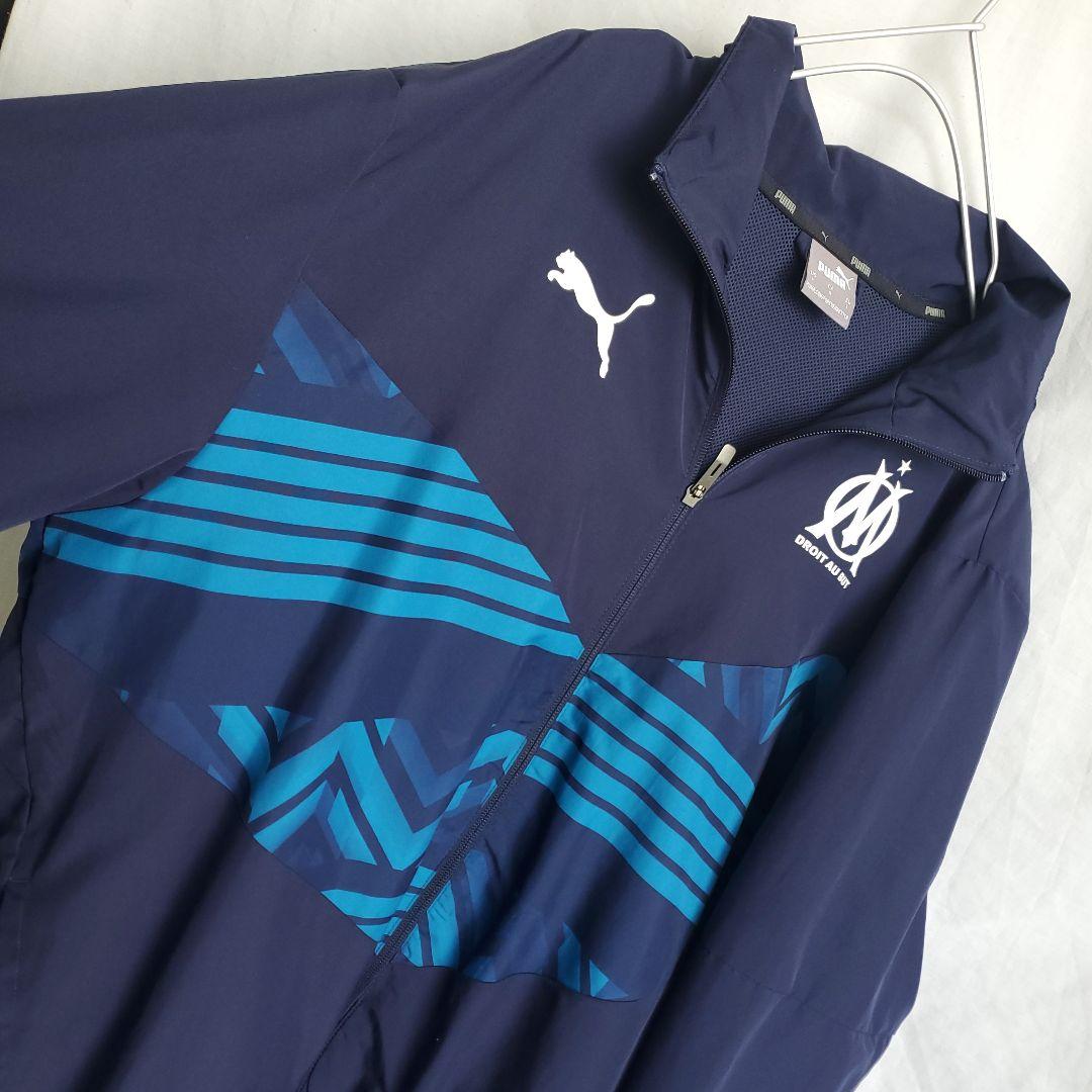 PUMA オリンピック・マルセイユ ナイロンジャケット サッカー ネイビー