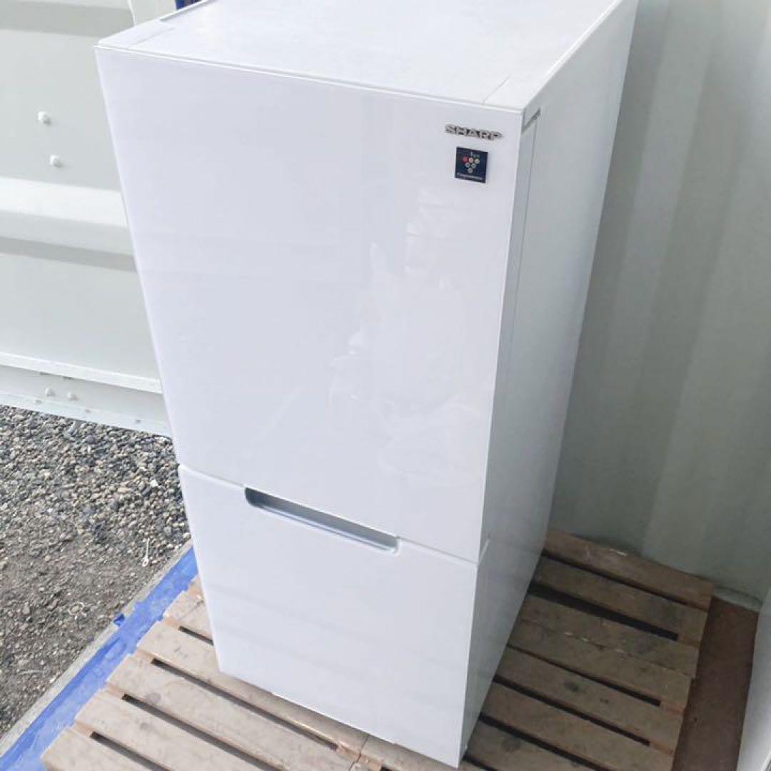 324取付無料！SHARPプラズマクラスター搭載ホワイトガラスドア冷蔵庫！洗濯機