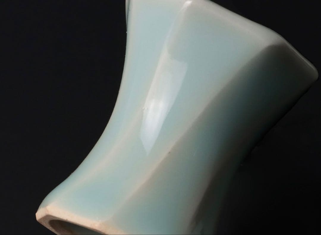 川瀬忍 青磁蓋置 茶道具 本物保証