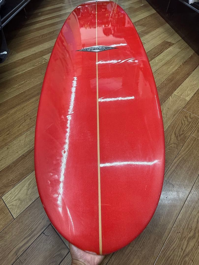 ロングボード サーフボード クリーム色 赤