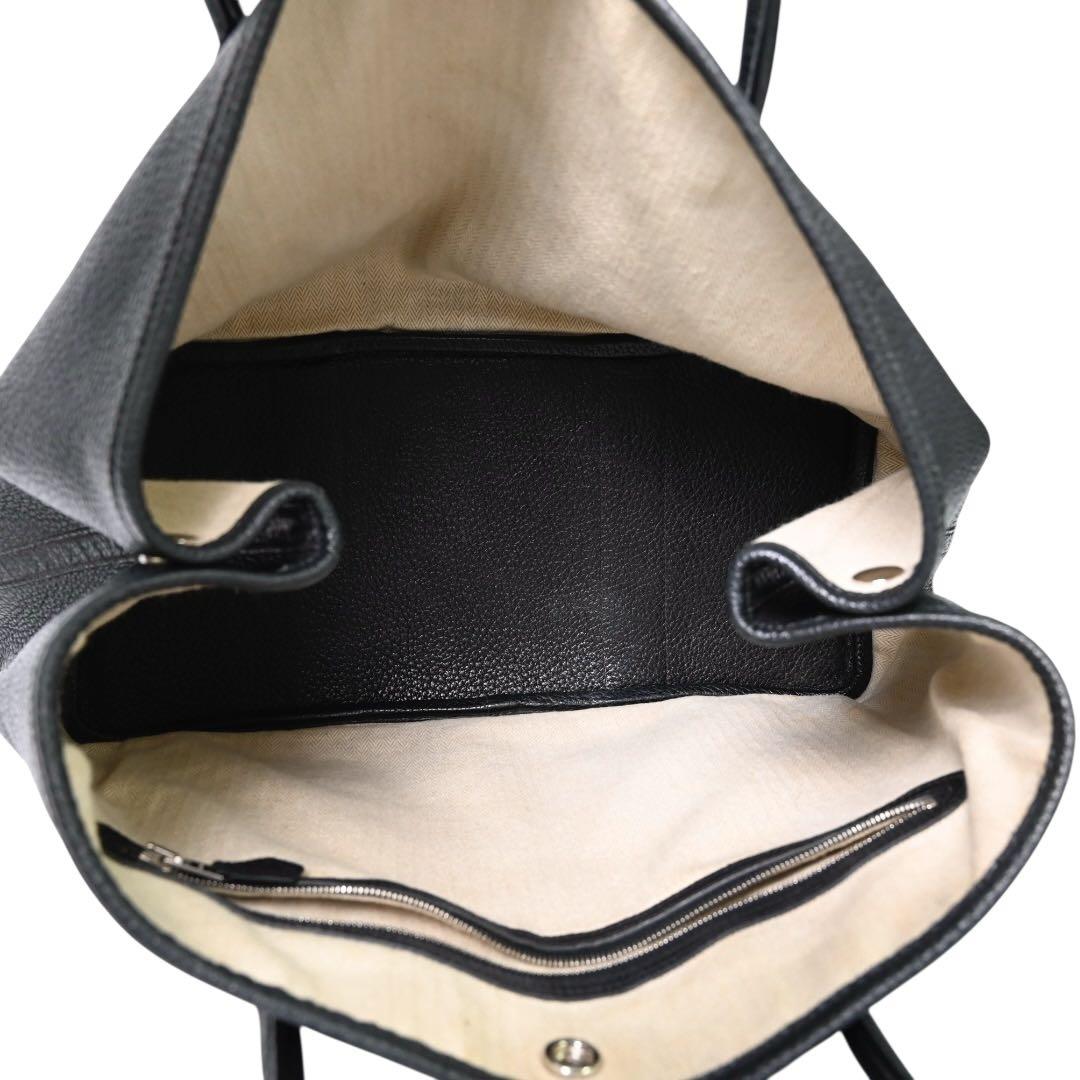 【美品】エルメス　ガーデンパーティPM トートバッグ 黒　ブラック　ネゴンダ