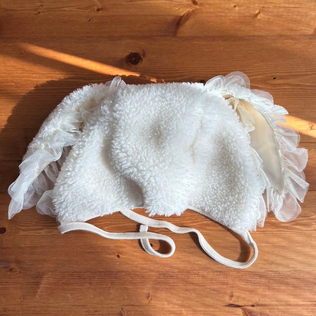 marron ロンパース ボンネット