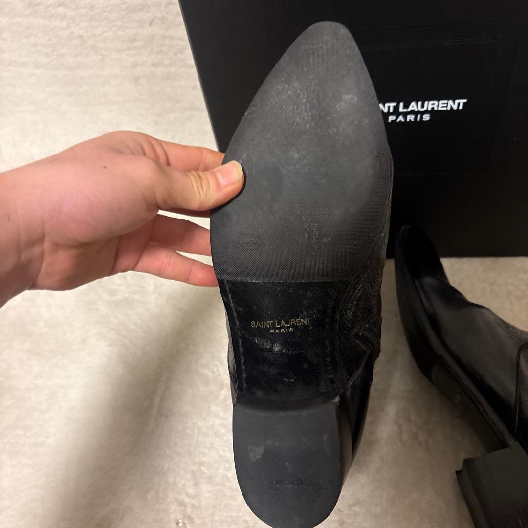 靴 saint laurent paris french lether boots