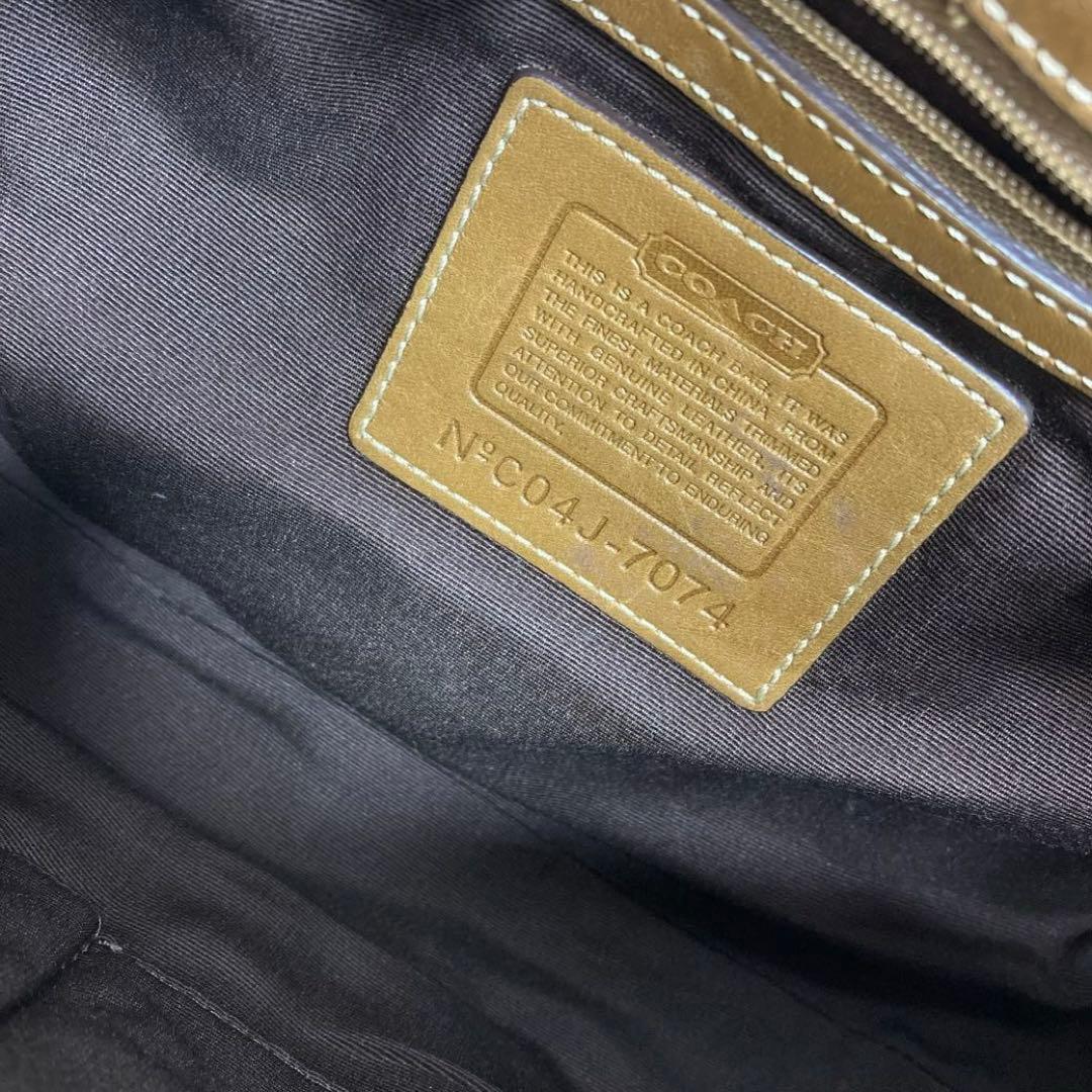コーチ COACH ショルダーバッグ 7074 ミニシグネチャー　ベージュ　茶