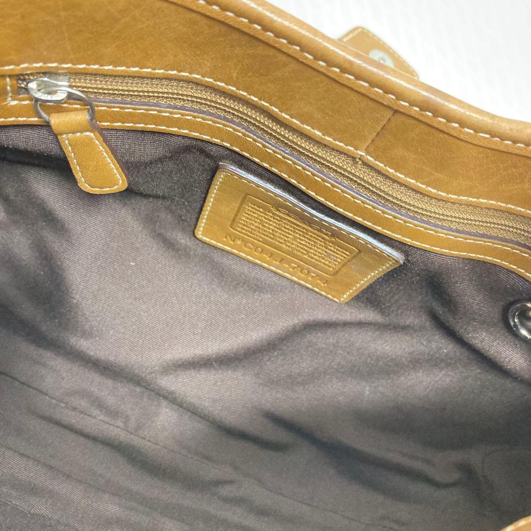 コーチ COACH ショルダーバッグ 7074 ミニシグネチャー　ベージュ　茶