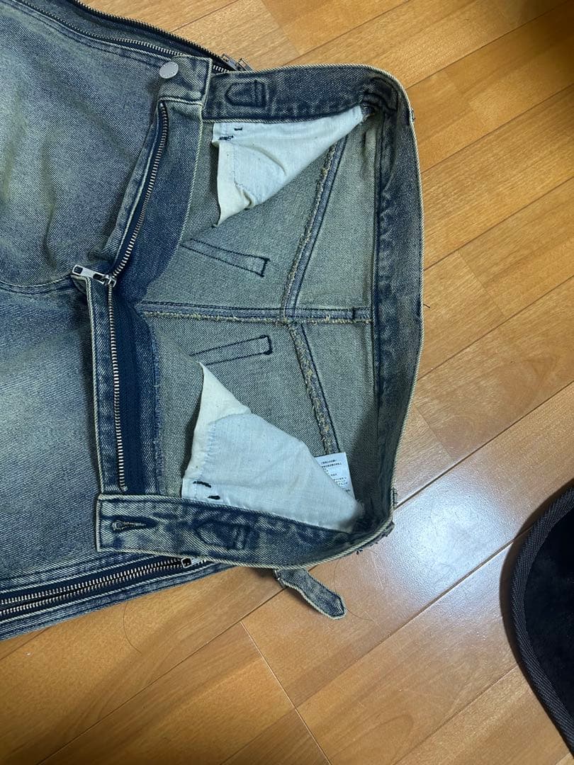 GRANCY グランシー ジップデザイン バギー デニムパンツ M ブルー