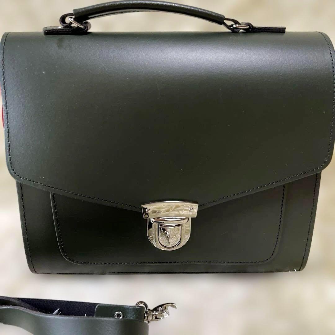 ザッチェルズ 2WAYショルダーハンドバック　英国製レザー　シュガーキューブ