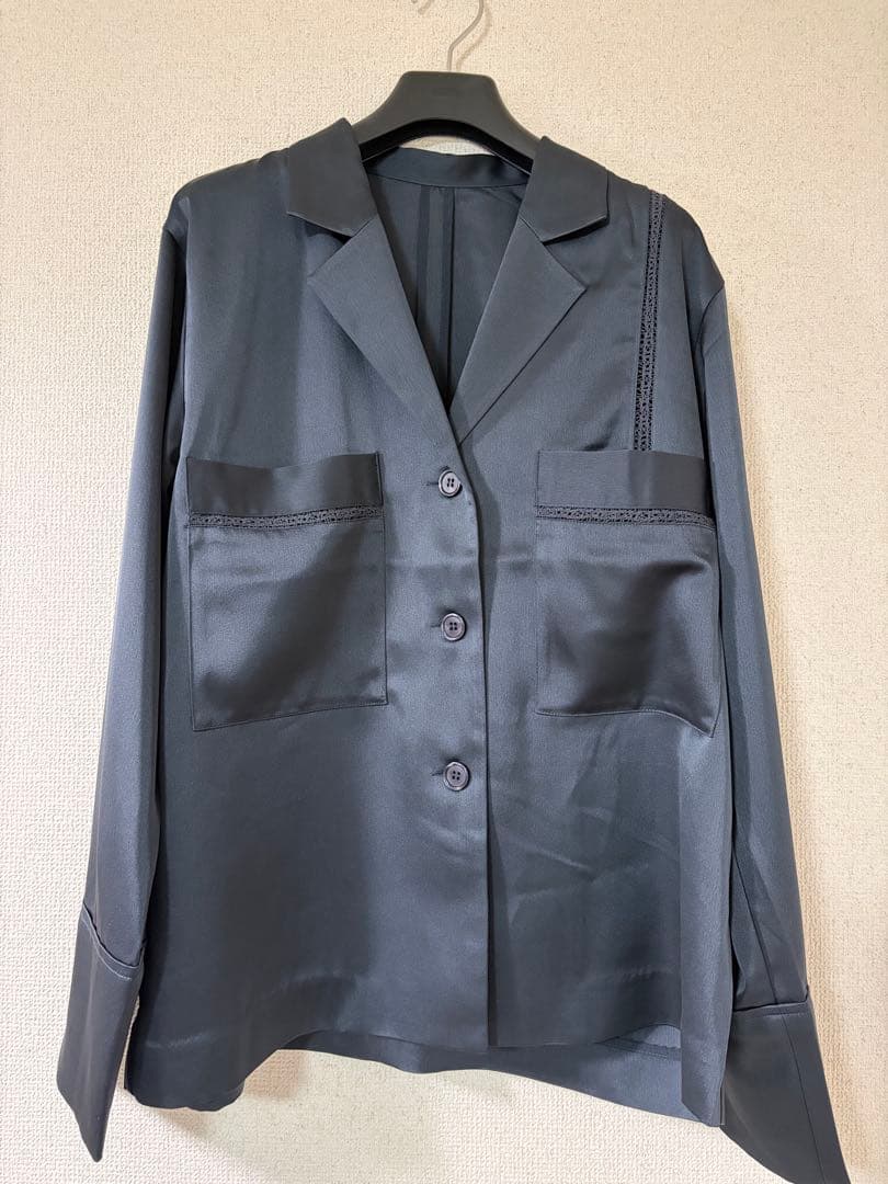 anuke Satin Tailored Shirts ネイビー