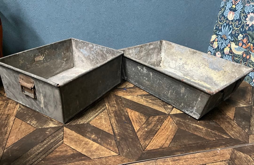 鉄製 コンテナ ビンテージ ヴィンテージ ボックス セット ガーデニング