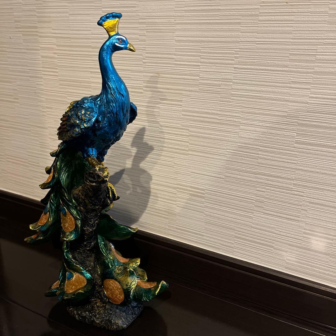 置物　孔雀　クジャク　インテリア　贈り物