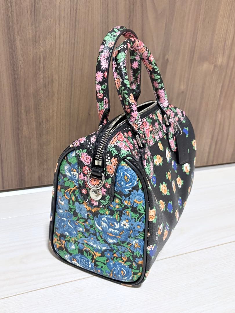 葉*ぱ様 コーチ 2way ショルダーバッグ ミニベネット ボストンバッグ 花柄