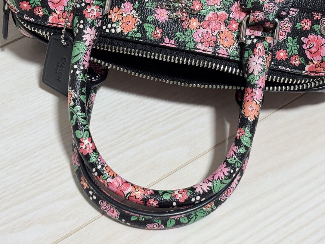 葉*ぱ様 コーチ 2way ショルダーバッグ ミニベネット ボストンバッグ 花柄
