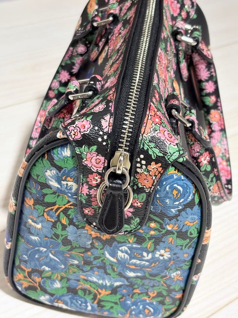葉*ぱ様 コーチ 2way ショルダーバッグ ミニベネット ボストンバッグ 花柄