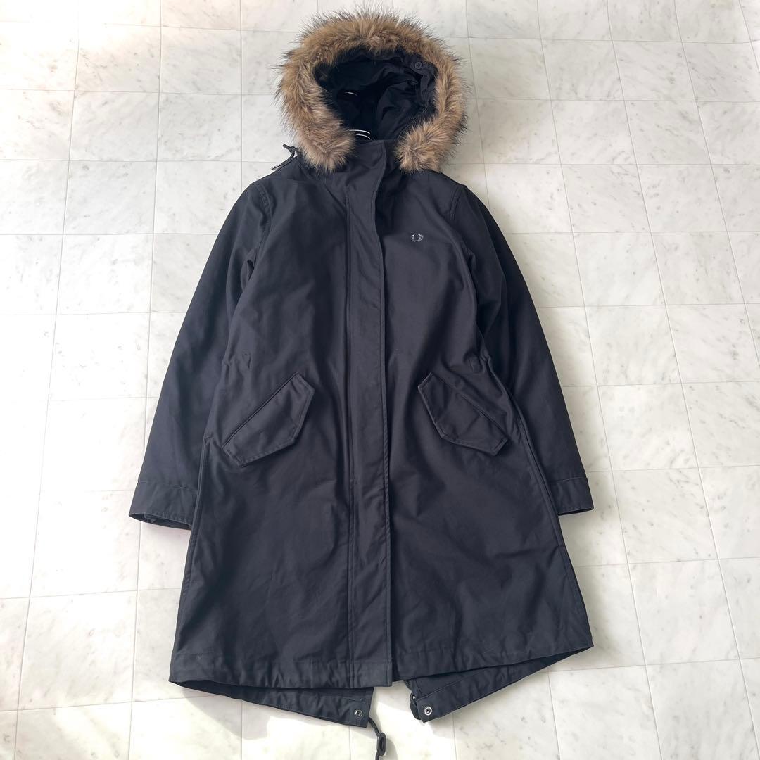 フレッドペリー 5way ライナー付 モッズコート ファー ネイビー UK10