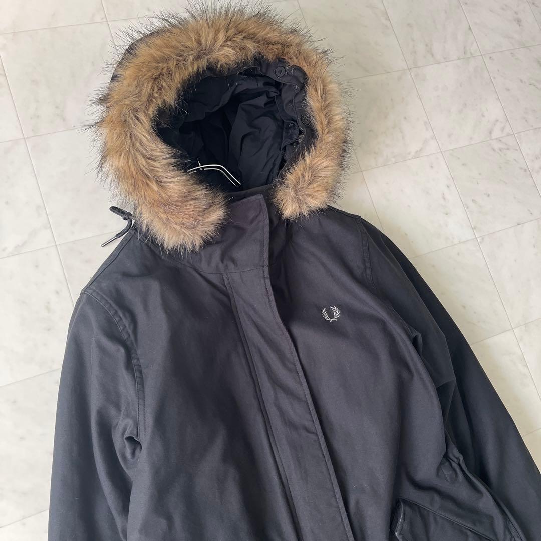 フレッドペリー 5way ライナー付 モッズコート ファー ネイビー UK10