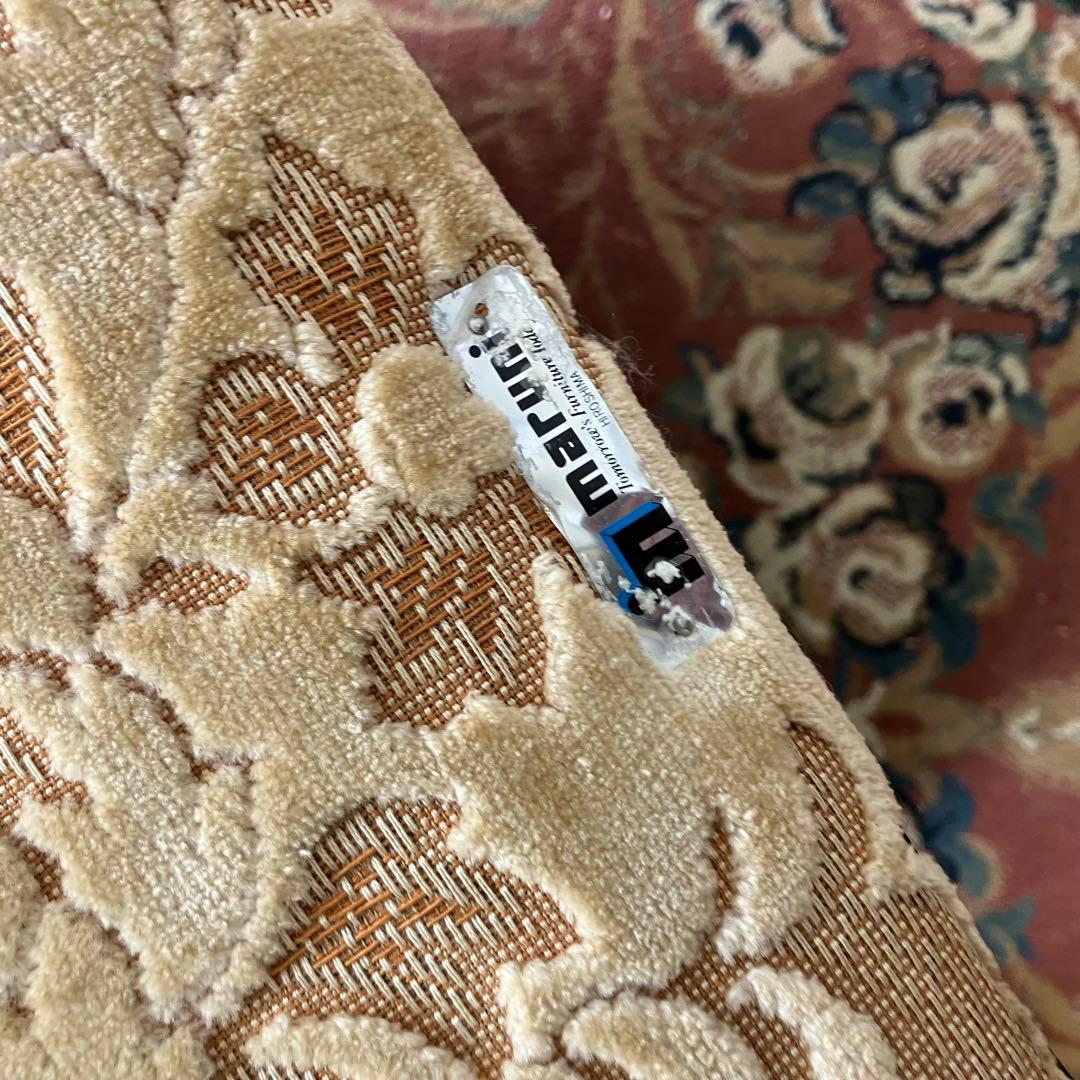 ② 昭和レトロ マルニ木工 花柄ベロアソファー 一人掛けソファー アームチェア