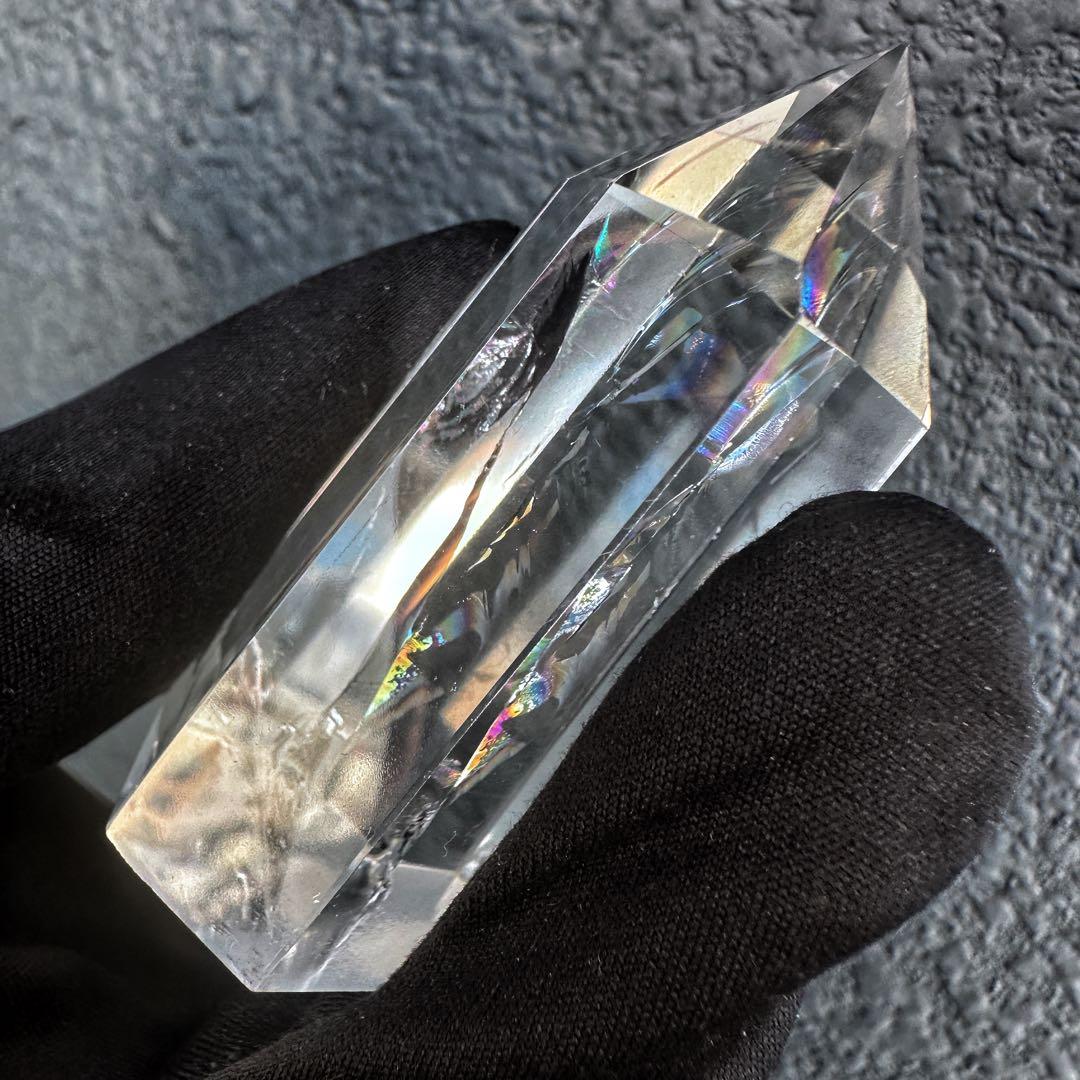 絶品❗アゼツライト☆レインボー☆ヒマラヤ水晶六角柱パワーストーン天然石A1265