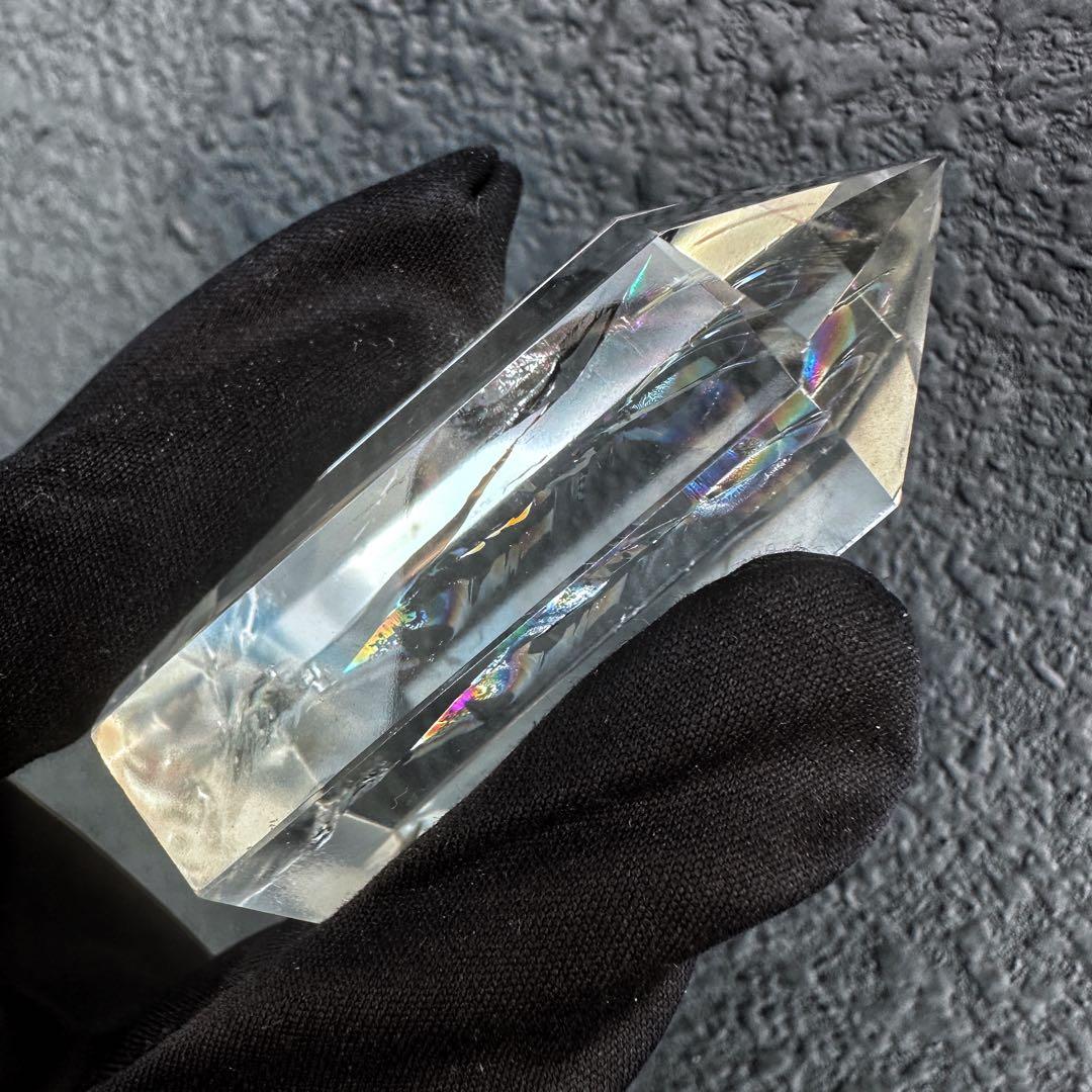 絶品❗アゼツライト☆レインボー☆ヒマラヤ水晶六角柱パワーストーン天然石A1265