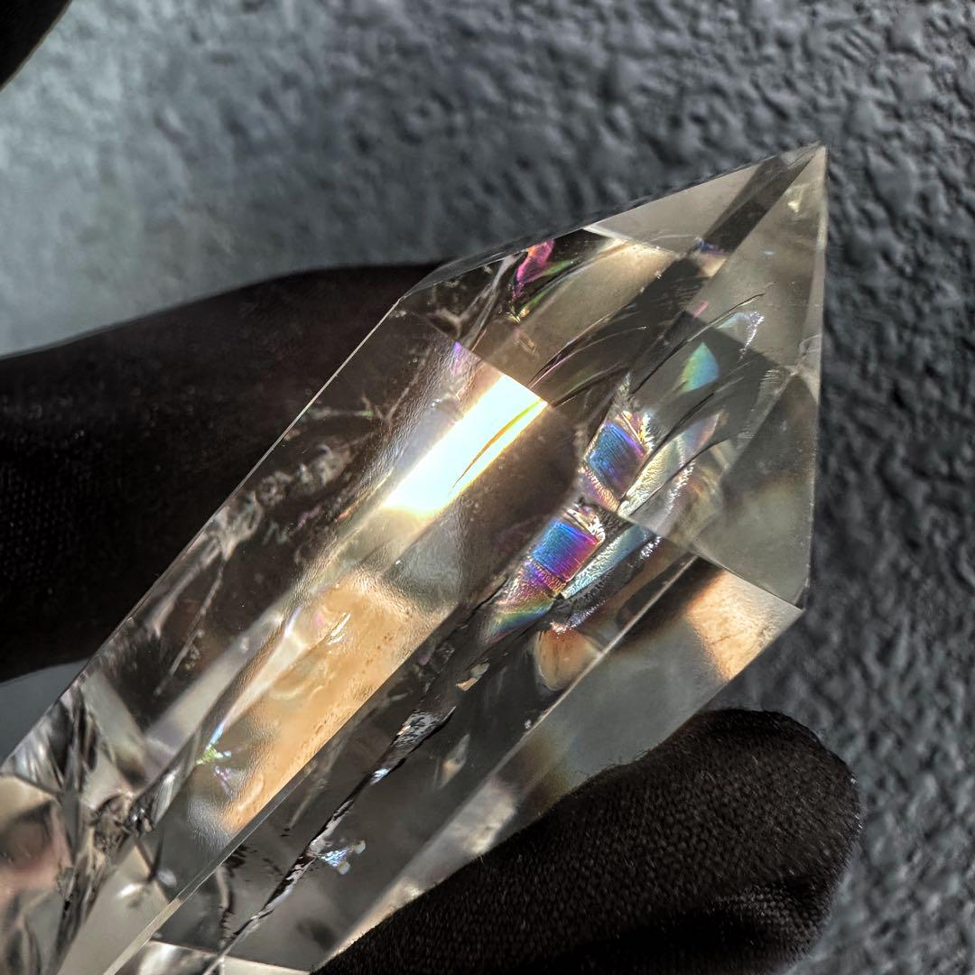 絶品❗アゼツライト☆レインボー☆ヒマラヤ水晶六角柱パワーストーン天然石A1265