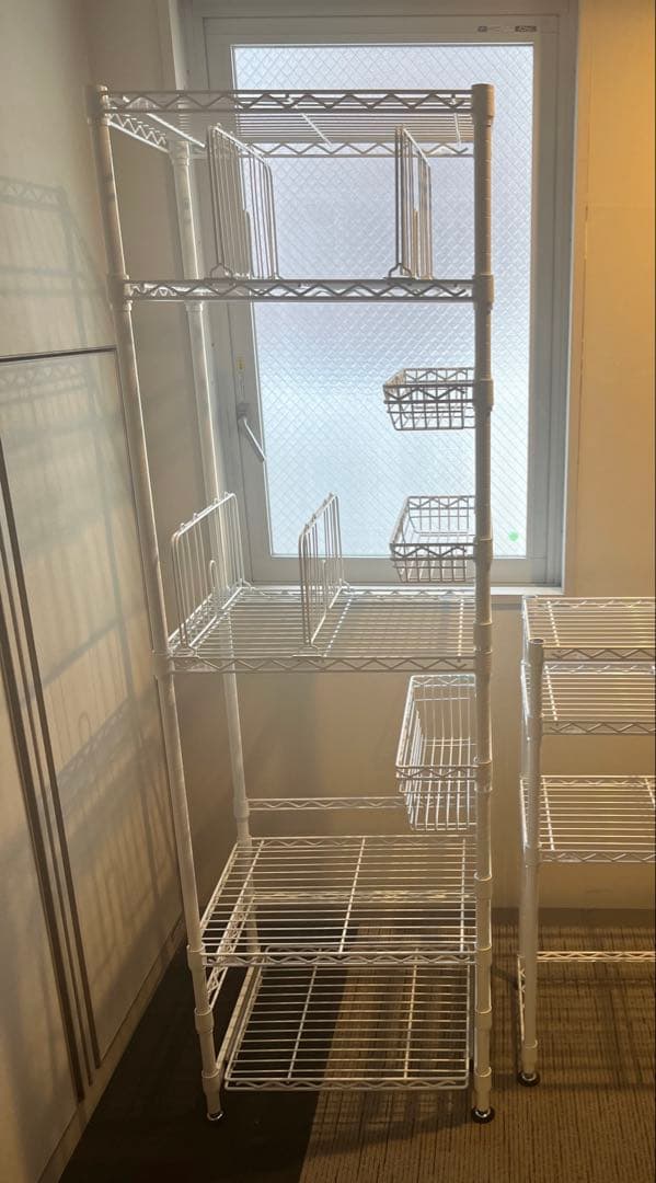 ホームエレクターシェルフ白 キッチンラックW60×D45×H190 現地受渡限定