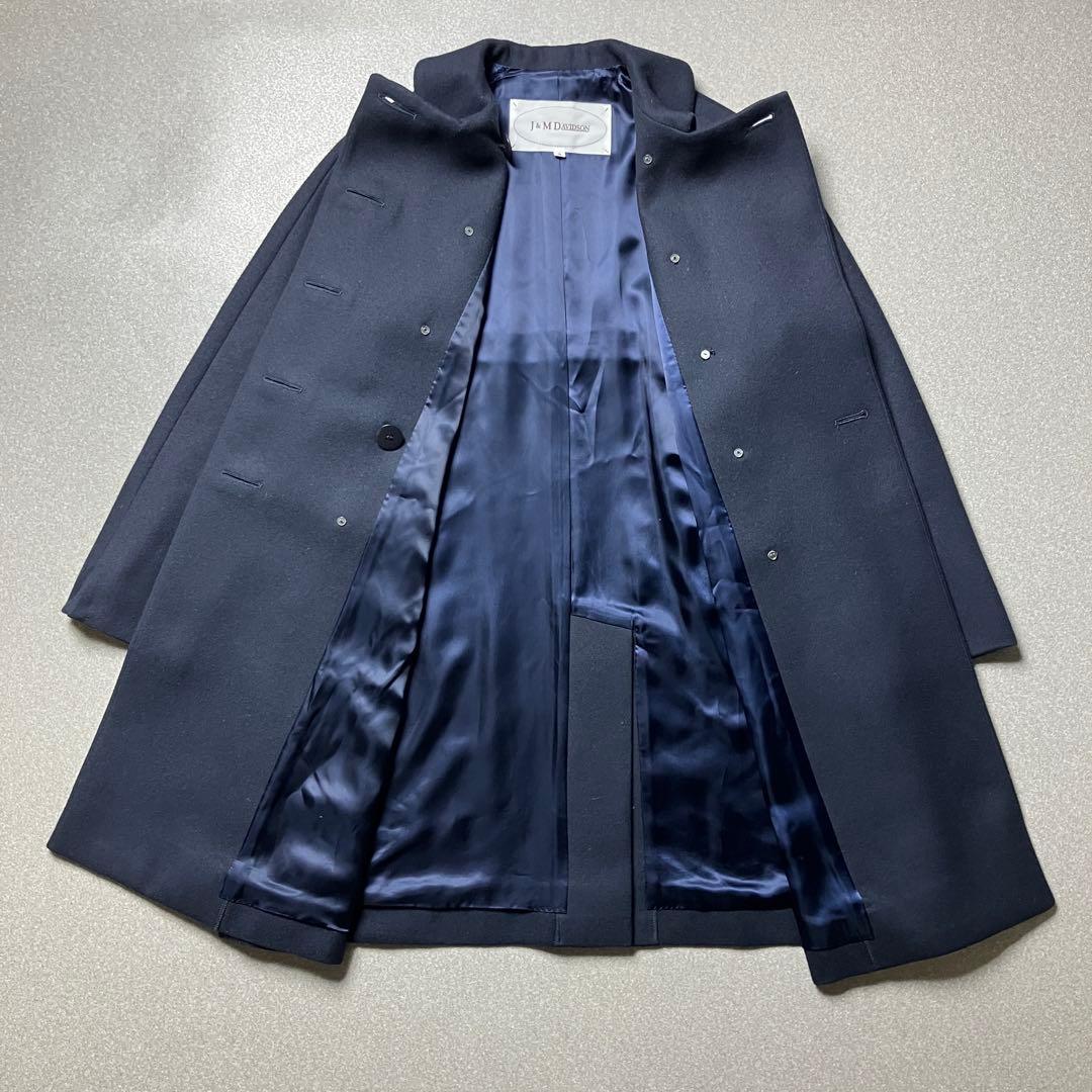 【美品✨金ボタン/丸襟】J&M DAVIDSONダブルブレスト ロングコート